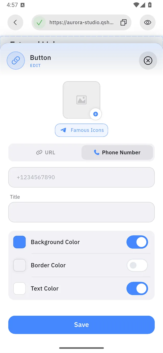 The button in phone mode